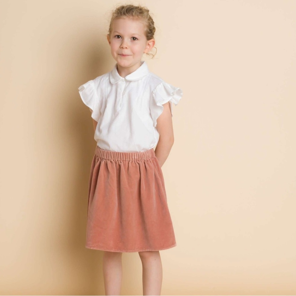 Beet World Girls Coral Skirt in Blush Velvet NWT Size 11-12 Y